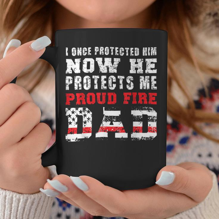Firefighter Proud Fire Dad Fireman Father Of A Firefighter Dad Coffee Mug Funny Gifts