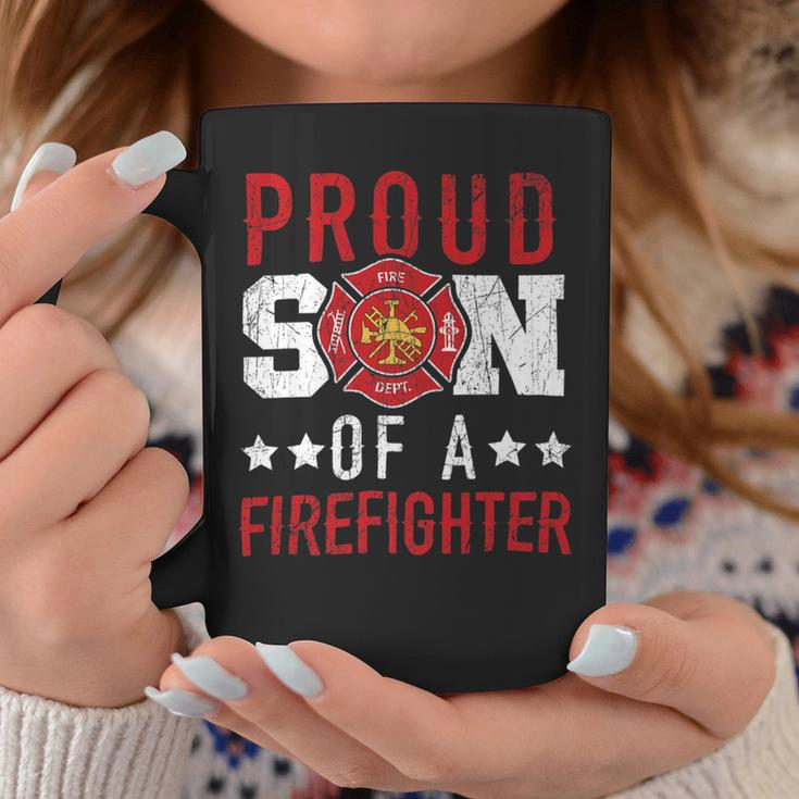 Firefighter Proud Son Of A Firefighter Firefighting Fireman Fire Rescue Coffee Mug Funny Gifts