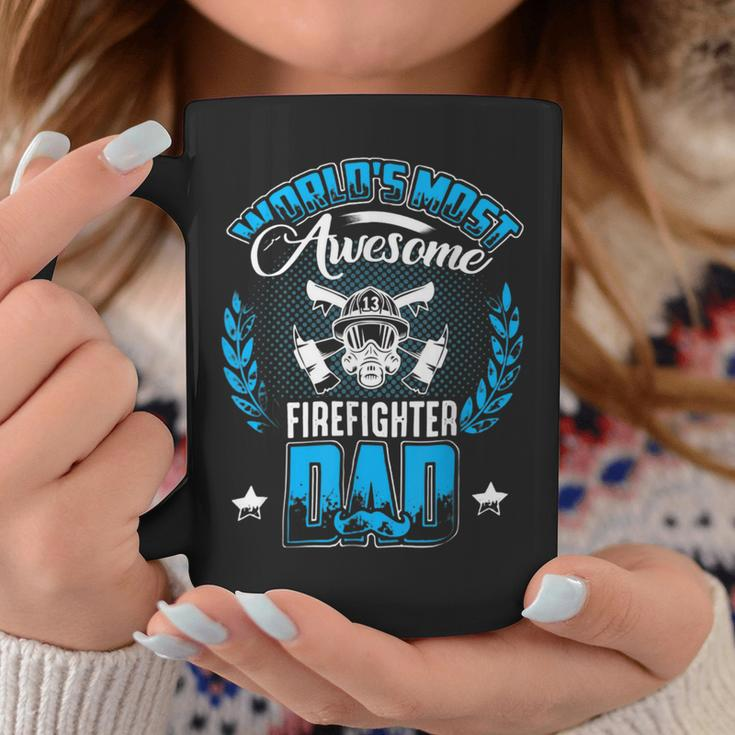 Firefighter Proud Worlds Awesome Firefighter Dad Cool Dad Fathers Day Coffee Mug Funny Gifts