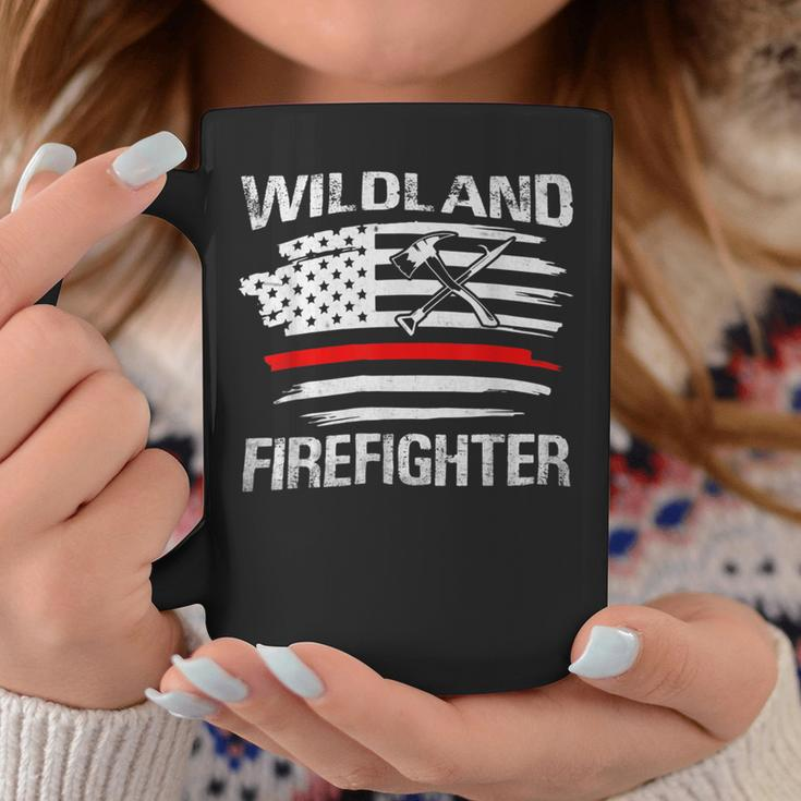 Firefighter Thin Red Line Wildland Firefighter American Flag Axe Fire Coffee Mug Funny Gifts