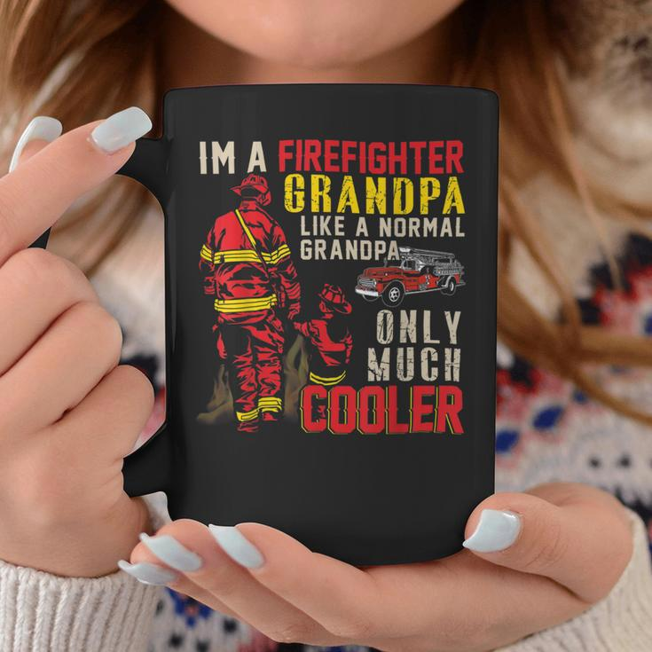 Firefighter Vintage Im A Firefighter Grandpa Definition Much Cooler Coffee Mug Funny Gifts