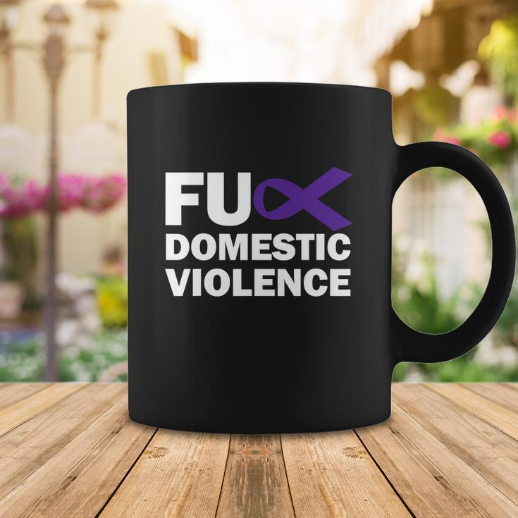 Fuck Domestic Violence Purple Ribbon Domestic Violence Coffee Mug Unique Gifts
