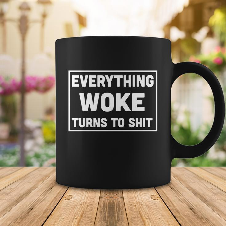 Funny Anti Biden Everything Woke Turns To Shit V2 Coffee Mug Unique Gifts