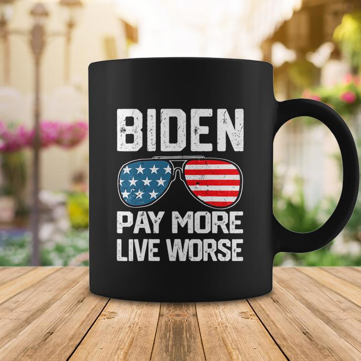 Funny Biden Pay More Live Worse Political Humor Sarcasm Sunglasses Design Coffee Mug Unique Gifts