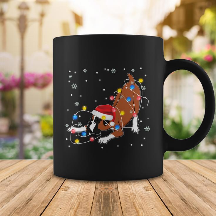 Funny Boxer Santa Hat Christmas Lights Xmas Dog Lover Owner Gift Coffee Mug Unique Gifts