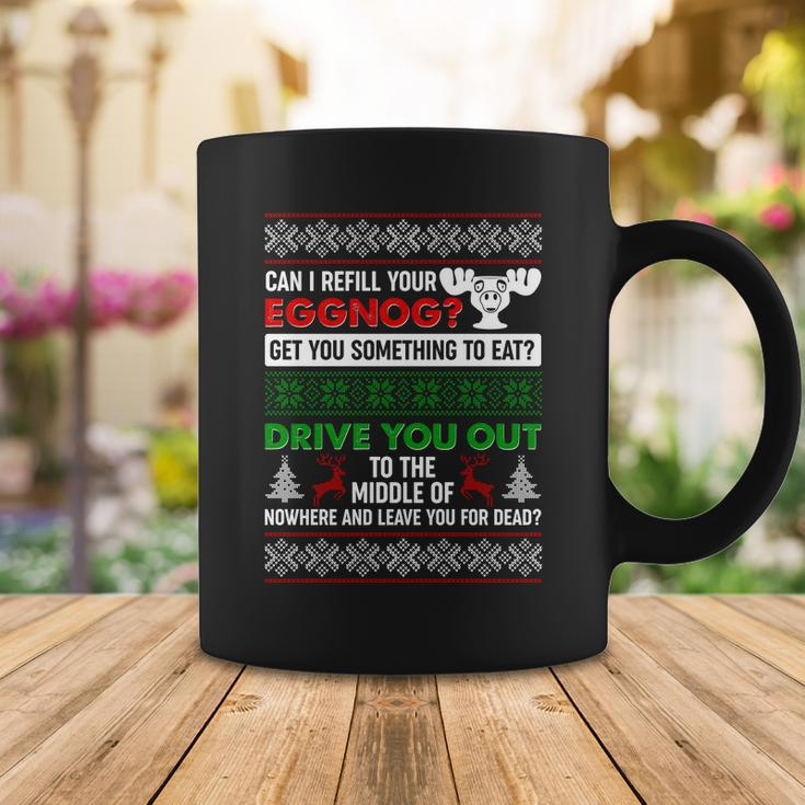Funny Can I Refill Your Eggnog Ugly Christmas Sweater Coffee Mug Unique Gifts