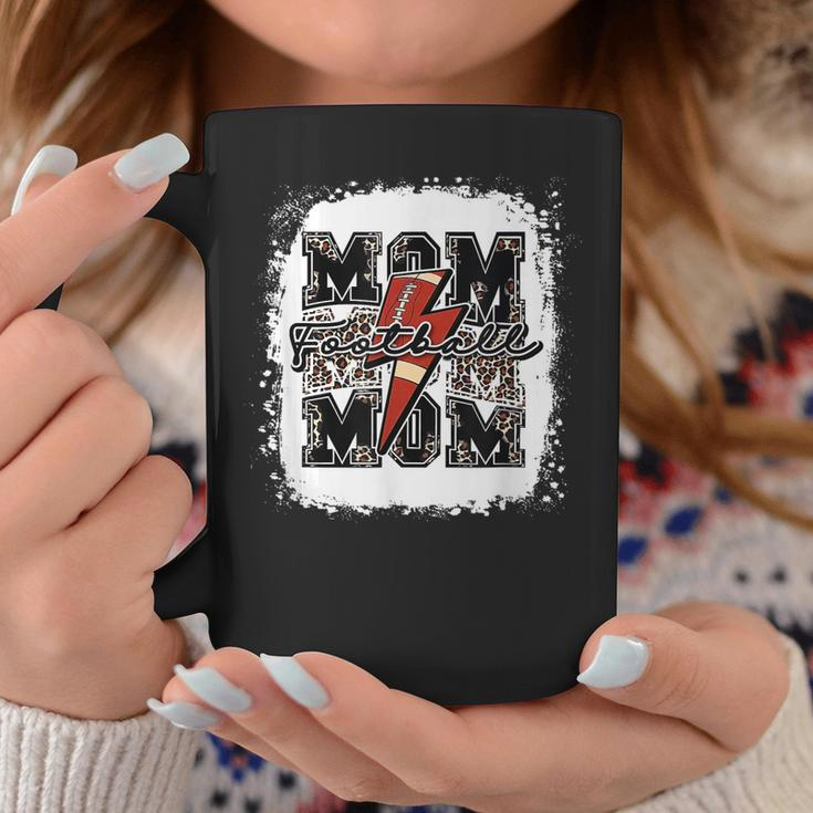 Funny Football Mom Lightning Bolt Leopard Game Day Vibes Coffee Mug Personalized Gifts