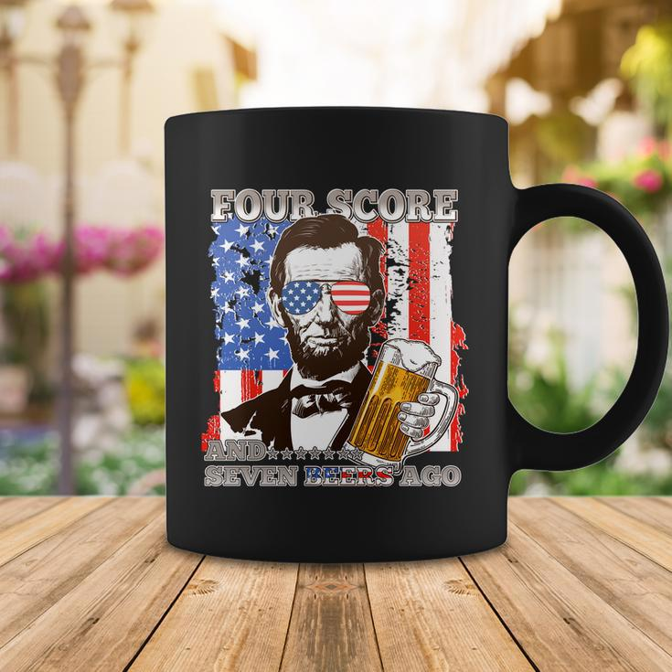 Funny Four Score And Seven Beers Ago Abe Lincoln Coffee Mug Unique Gifts
