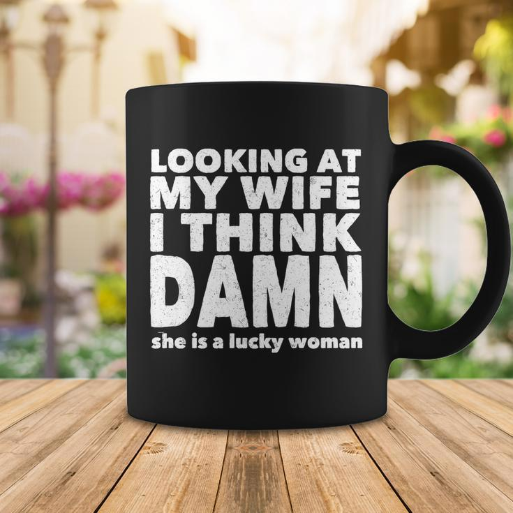Funny Husband Lucky Wife Tshirt Coffee Mug Unique Gifts