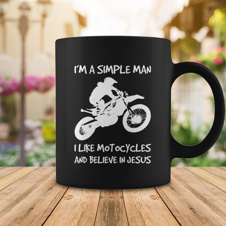 Funny Men Like Motocycles And Believe In Jesus Coffee Mug Unique Gifts