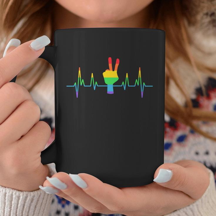 Gay Lesbian Lgbt Heartbeat Say Hi Lgbt Pride Parade Graphic Design Printed Casual Daily Basic Coffee Mug Personalized Gifts