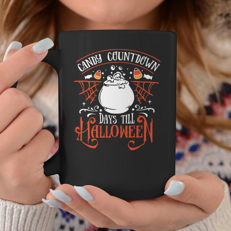 Halloween Candy Countdown Days Till Halloween - Orange And White Coffee Mug Funny Gifts