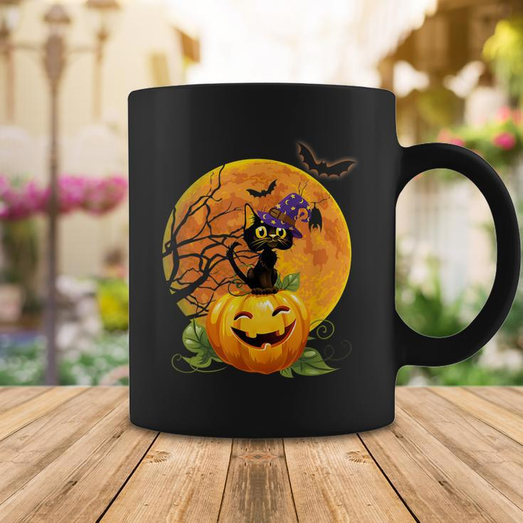 Halloween Cute Witch Cat Mom Pumpkin Moon Spooky Cat Coffee Mug Funny Gifts
