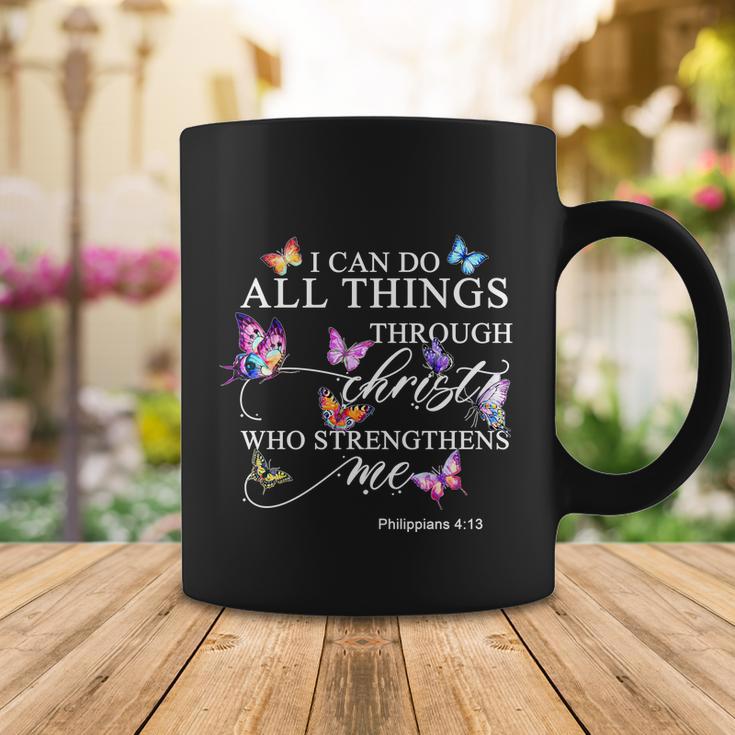 I Can Do All Things Through Christ Butterfly Art Religious Tshirt Tshirt Coffee Mug Unique Gifts