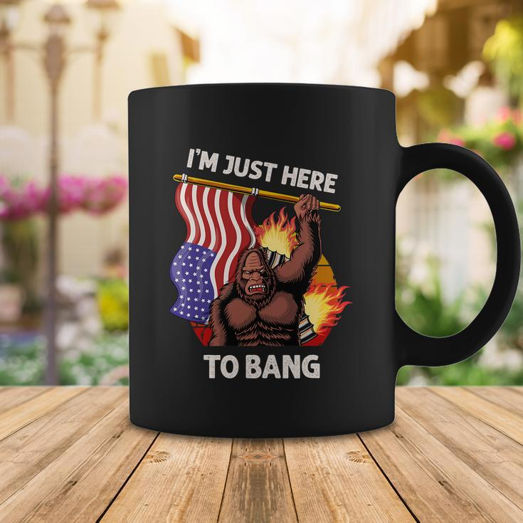 Im Just Here To Bang Funny 4Th Of July Patriotic Bigfoot Coffee Mug Unique Gifts