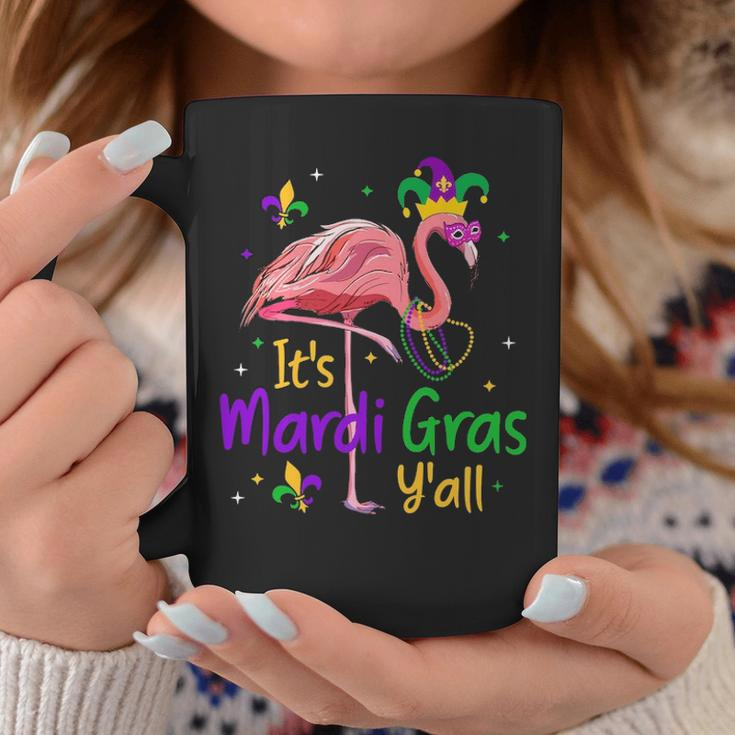 It S Mardi Gras Y All Funny Flamingo Mardi Gras Coffee Mug Personalized Gifts