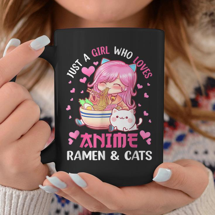 Just A Girl Who Loves Anime Ramen And Cats Kawaii Japanese Coffee Mug Personalized Gifts