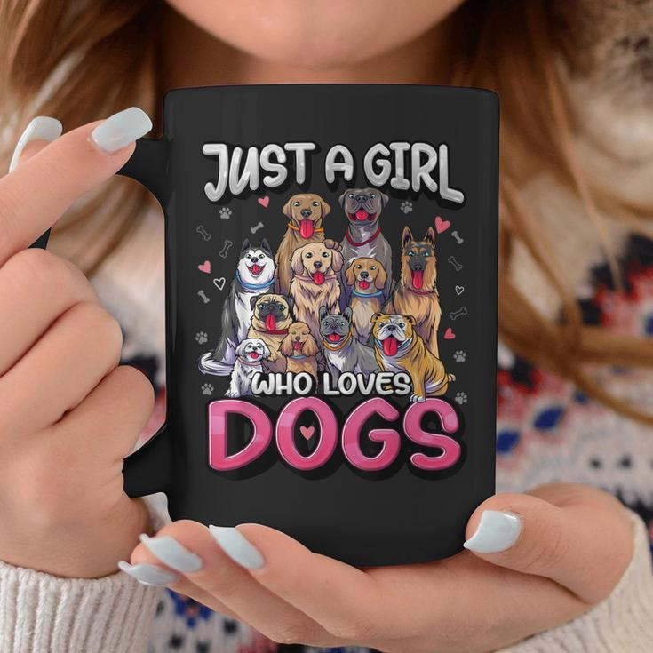 Just A Girl Who Loves Dogs Funny Puppy Dog Lover Girls  Coffee Mug Personalized Gifts