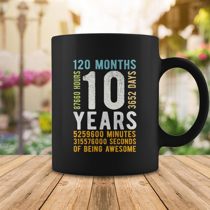 Kids 10Th Birthday Gift 10 Years Old Vintage Retro 120 Months Coffee Mug Unique Gifts