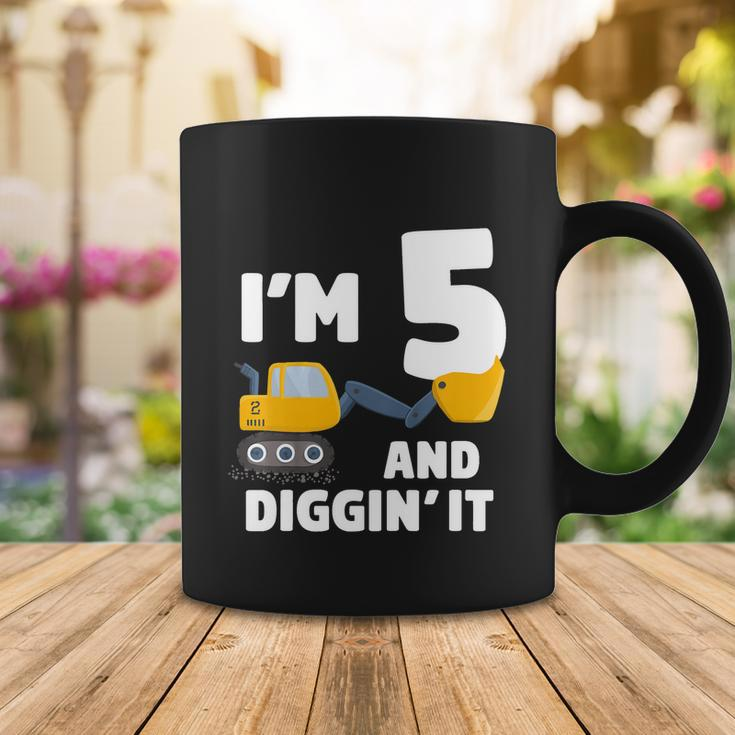 Kids Construction Truck 5Th Birthday Boy 5 Year Old Meaningful Gift Coffee Mug Unique Gifts