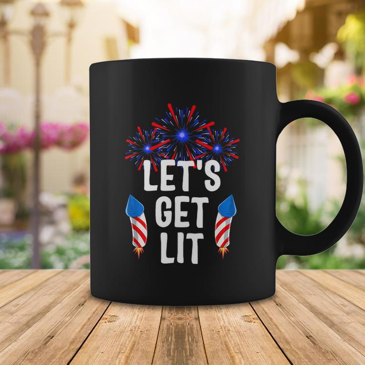 Lets Get Lit 4Th Of July With Fireworks Gift Coffee Mug Unique Gifts