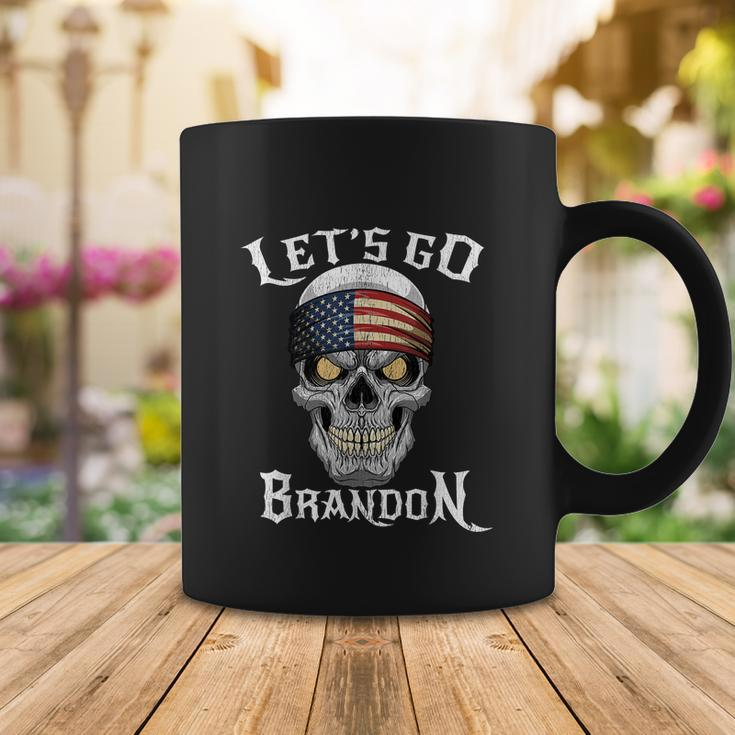 Lets Go Brandon Skull Head American Flag Conservative Tshirt Coffee Mug Unique Gifts