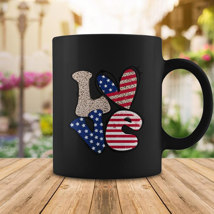 Love America Cute Funny 4Th Of July Independence Day Plus Size Graphic Coffee Mug Unique Gifts