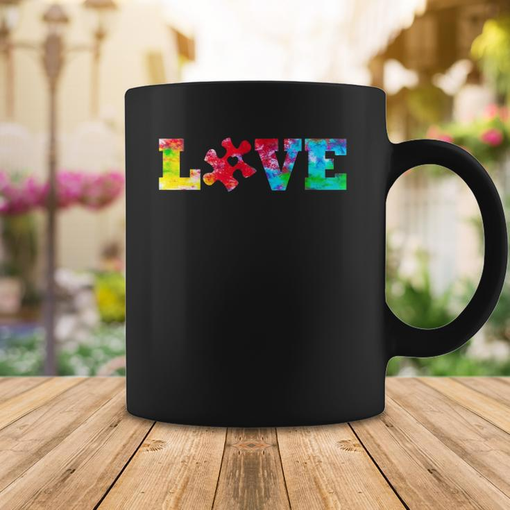 Love Puzzle Pieces Heart Autism Awareness Tie Dye Gifts Coffee Mug Unique Gifts