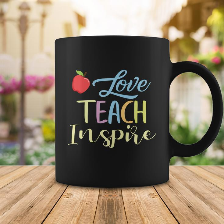 Love Teach Inspire Funny School Student Teachers Graphics Plus Size Shirt Coffee Mug Unique Gifts