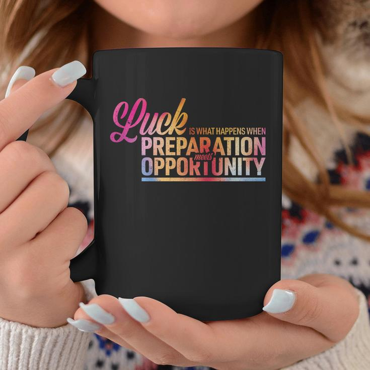 Luck Definition Preparation Meets Opportunity Graphic Design Printed Casual Daily Basic Coffee Mug Personalized Gifts