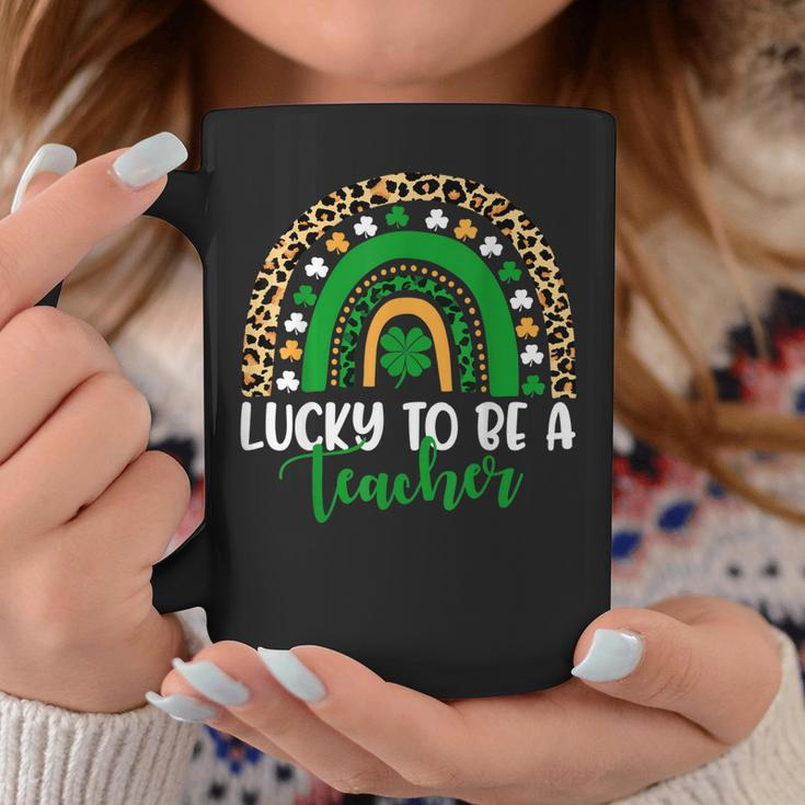 Lucky To Be A Teacher Rainbow Teacher St Patricks Day Coffee Mug Personalized Gifts