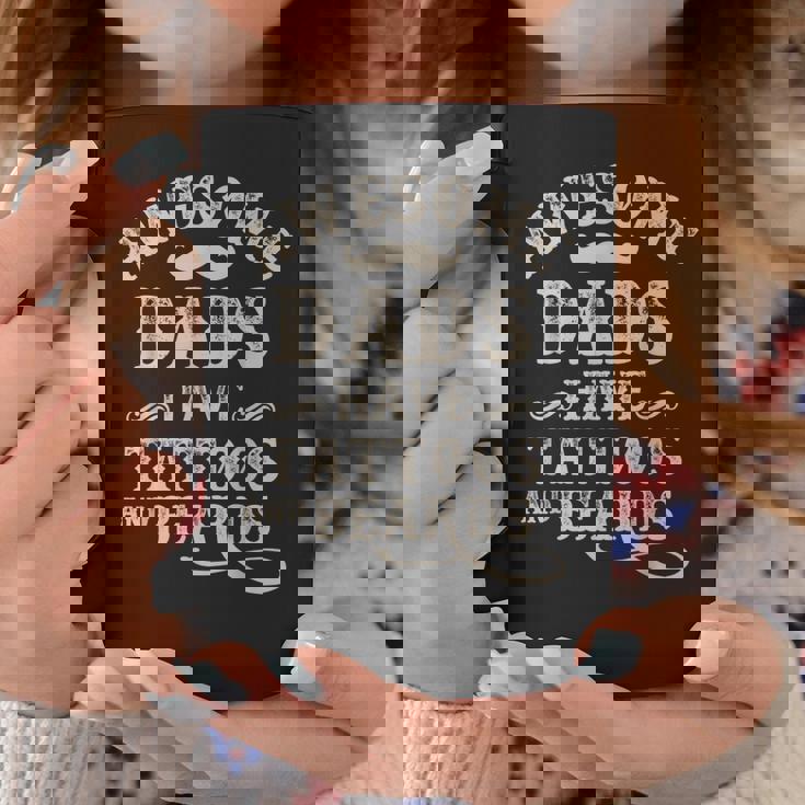 Mens Awesome Dads Have Tattoos And Beards Fathers Day Coffee Mug Personalized Gifts