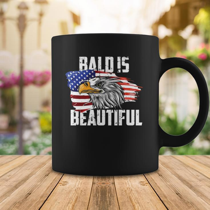Mens Bald Is Beautiful July 4Th Eagle Patriotic American Vintage Coffee Mug Unique Gifts