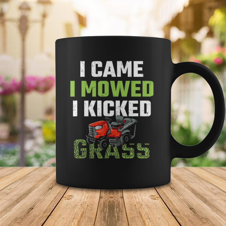 Mens I Came I Mowed I Kicked Grass Funny Lawn Mowing Gardener Coffee Mug Unique Gifts