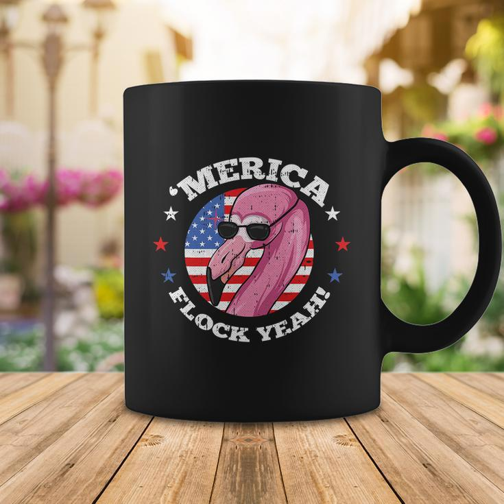 Merica 4Th Of July Flamingo Flock Patriotic American Flag Coffee Mug Unique Gifts