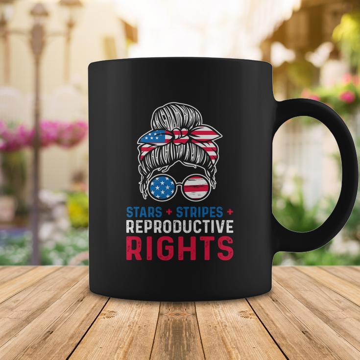 Messy Bun American Flag Stars Stripes Reproductive Rights Gift V2 Coffee Mug Unique Gifts