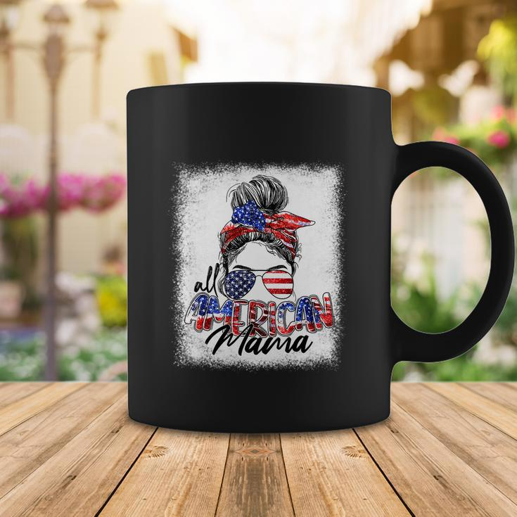 Messy Bun Patriotic Shirt | All American Mama 4Th Of July Coffee Mug Unique Gifts