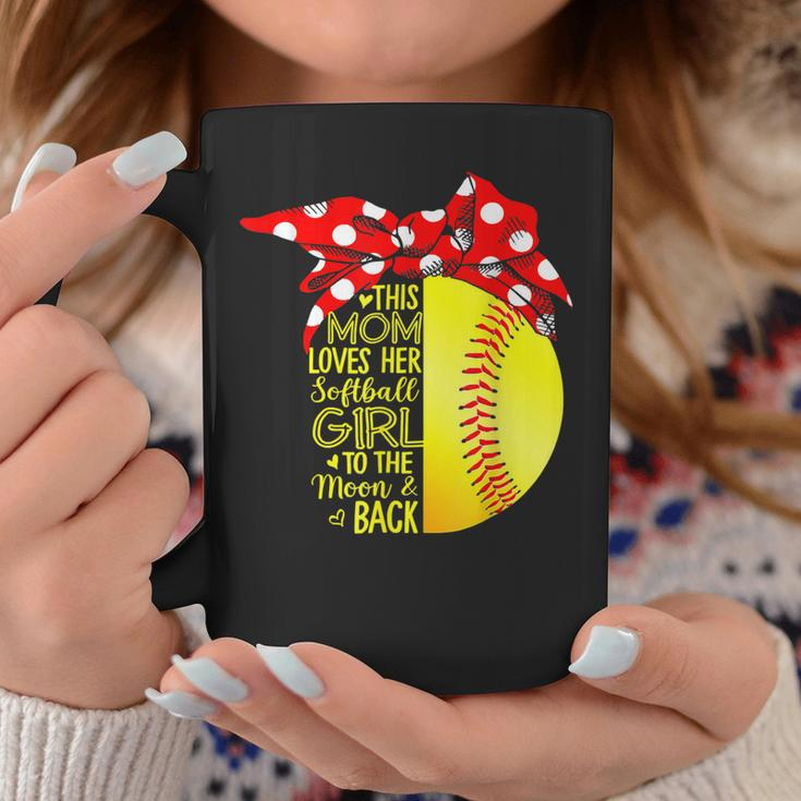 Mom Loves Her Softball Girl Baseball Bandana Mothers Day Coffee Mug Personalized Gifts
