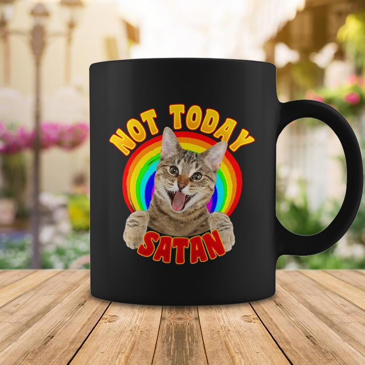 Not Today Satan Funny Cat Rainbow Coffee Mug Unique Gifts