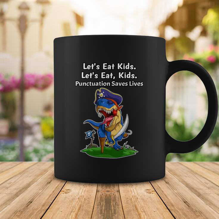 Pirate Dinosaur Funny Lets Eat Kids Punctuation Saves Lives Great Gift Coffee Mug Unique Gifts