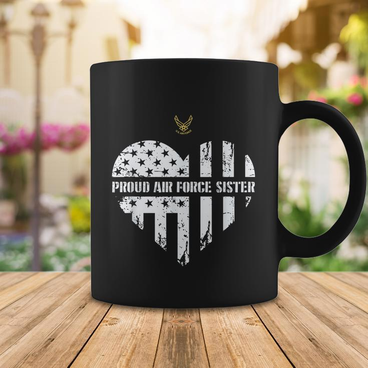 Proud Air Force Sister Pride Military Family Heart Coffee Mug Unique Gifts