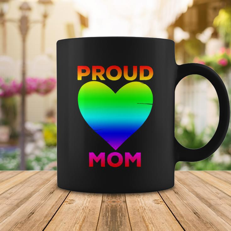 Proud Mom Heart Flag Parent Of Lgbtq Lesbian Bi Trans Gift V2 Coffee Mug Unique Gifts