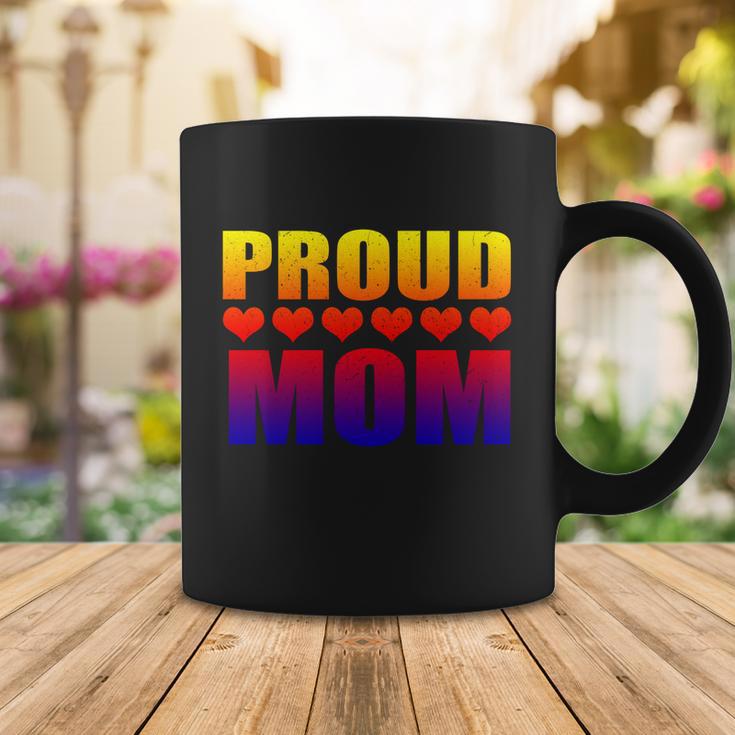 Proud Mom Lgbtcute Giftq Gay Pride Ally Lgbt Parent Rainbow Heart Gift Coffee Mug Unique Gifts