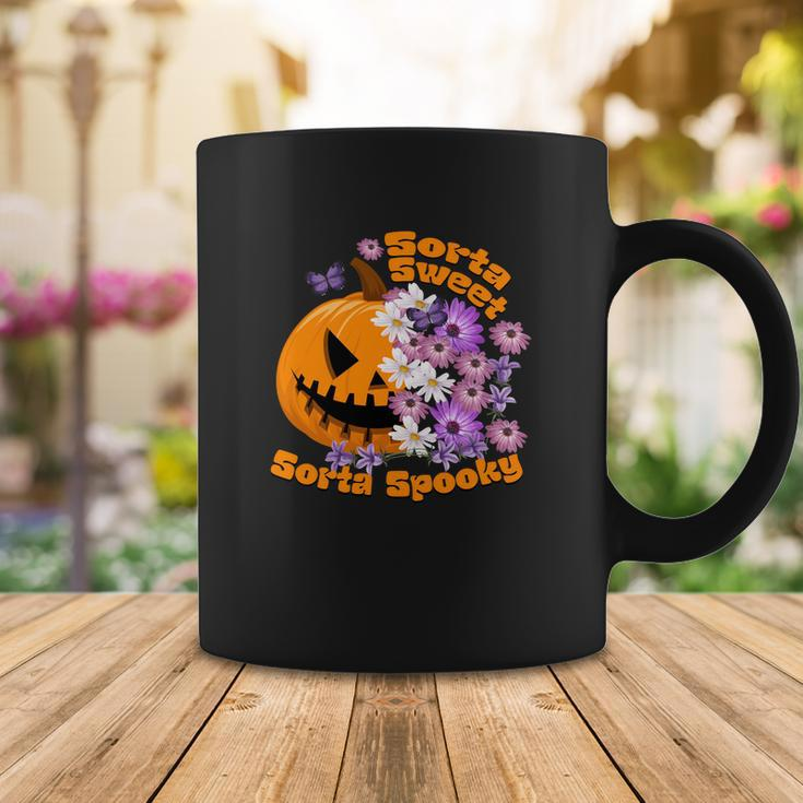 Pumpkin Daisy Sorta Sweet Sorta Spooky Halloween Coffee Mug Funny Gifts