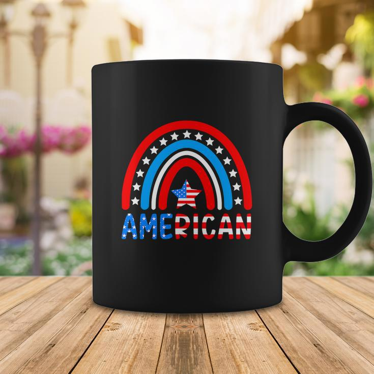 Rainbow American Flag Patriotic For 4Th Of July Coffee Mug Unique Gifts