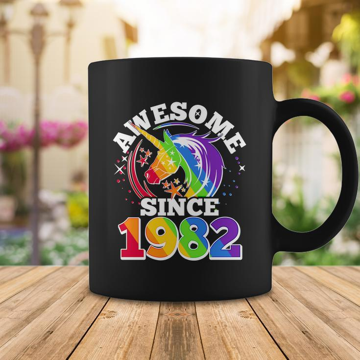 Rainbow Unicorn Awesome Since 1982 40Th Birthday Coffee Mug Unique Gifts
