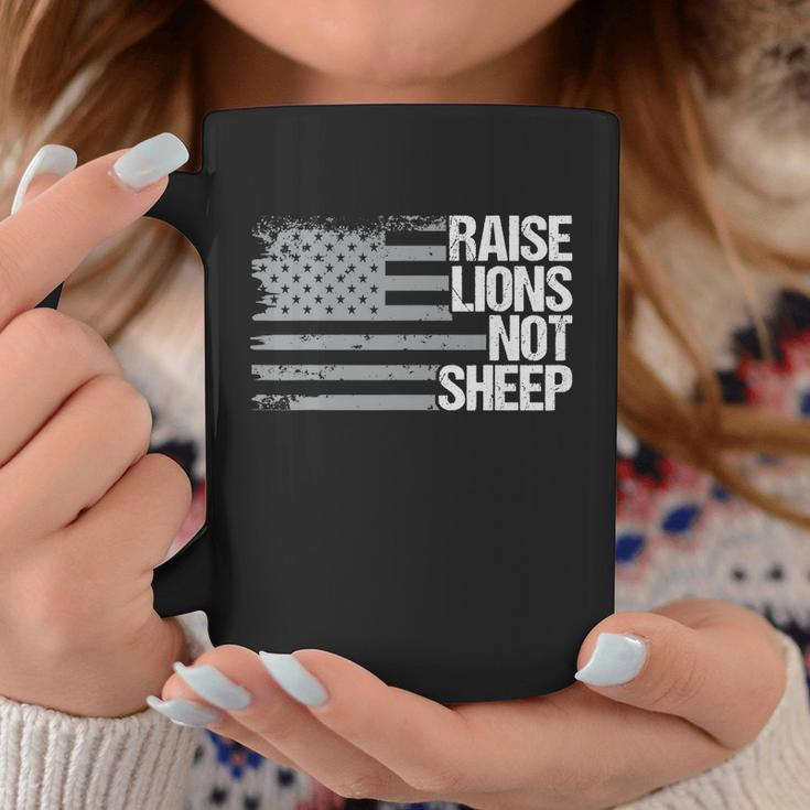 Raise Lions Not Sheep American Patriot Patriotic Lion Tshirt Graphic Design Printed Casual Daily Basic Coffee Mug Personalized Gifts