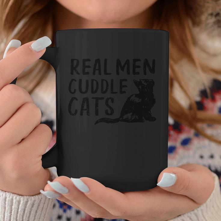 Real Men Cuddle Cats Black Cat Animals Cat Coffee Mug Personalized Gifts
