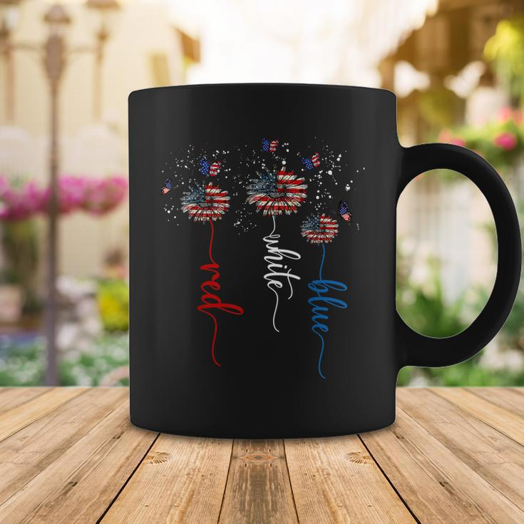 Red White Blue Sunflower Butterfly Patriotic 4Th Of July V2 Coffee Mug Funny Gifts