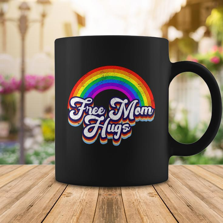 Retro Vintage Free Mom Hugs Rainbow Lgbtq Pride V2 Coffee Mug Unique Gifts